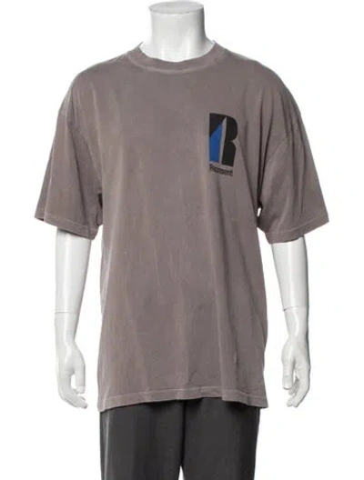 Pre-owned Represent Graphic Print Crew Neck T-shirt In Grey