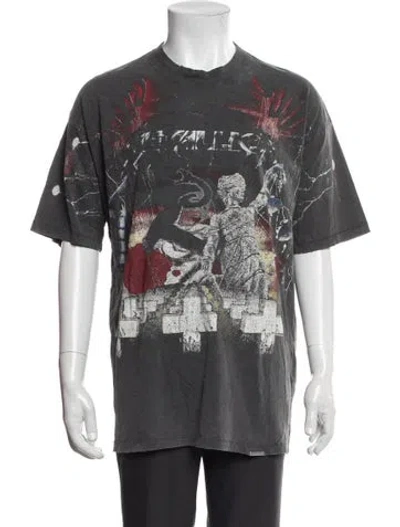 Pre-owned Represent Graphic Print Crew Neck T-shirt In Grey
