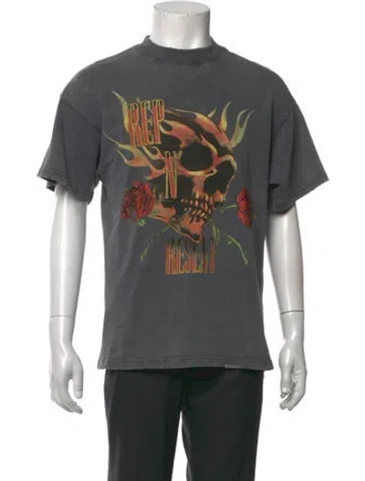 Pre-owned Represent Graphic Print Crew Neck T-shirt In Grey