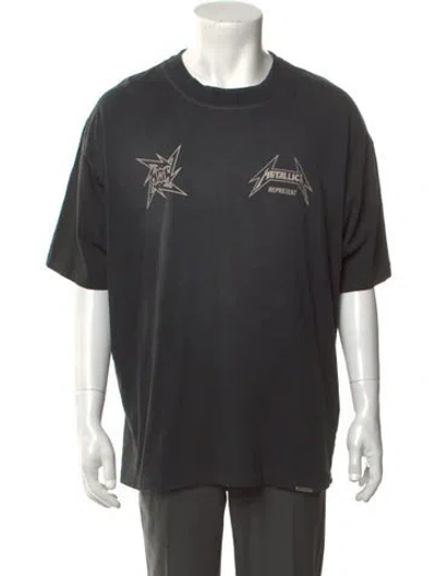 Pre-owned Represent Graphic Print Crew Neck T-shirt In Grey
