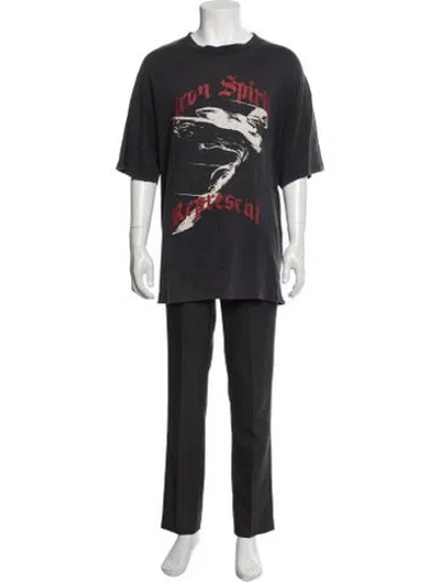 Pre-owned Represent Graphic Print Crew Neck T-shirt In Grey