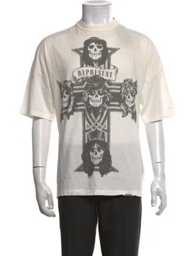 Pre-owned Represent Graphic Print Crew Neck T-shirt W/ Tags In White