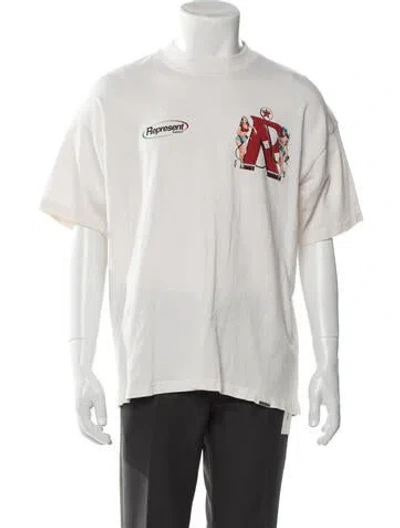 Pre-owned Represent Graphic Print Crew Neck T-shirt In White