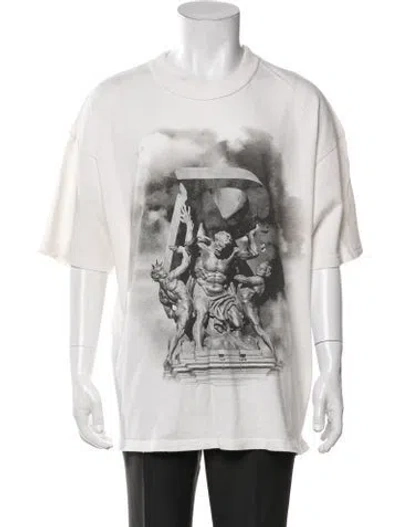 Pre-owned Represent Graphic Print Crew Neck T-shirt In White