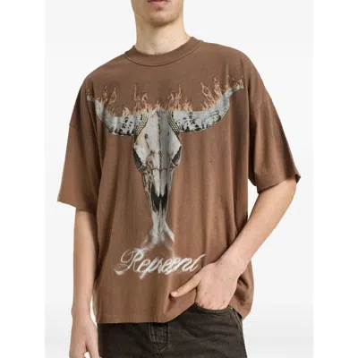 Represent Graphic Print Distressed T-shirt In Brown