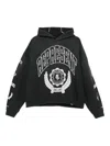 Represent Cotton Hooded Sweatshirt With Distressed Effect In Black