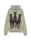 Represent Green Hoodie With Fixed Hood And Maxi Print On The Front In Cotton Man In Neutral