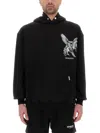 Represent 'elegance Unicorn' Black Hoodie With Logo Print On The Front And Maxi Print On The Rear