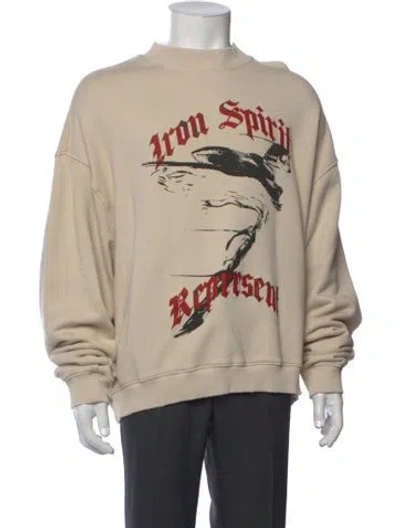 Pre-owned Represent Graphic Print Mock Neck Sweatshirt In Neutrals