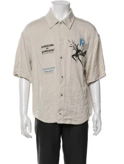 Pre-owned Represent Graphic Print Short Sleeve Shirt In Neutral