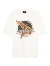 Represent White Crew Neck T-shirt With Graphic Print On Front And Back In Cotton Man In Neutral
