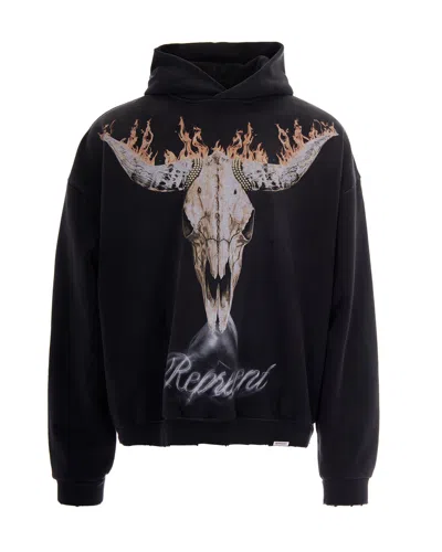 Represent Graphic Skull Print Hoodie In Black