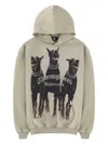 Represent Green Hoodie With Fixed Hood And Maxi Print On The Front In Cotton Man In Brown