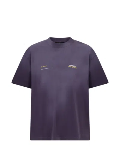 Represent Gray T-shirt With Embroidered Logo In Blue