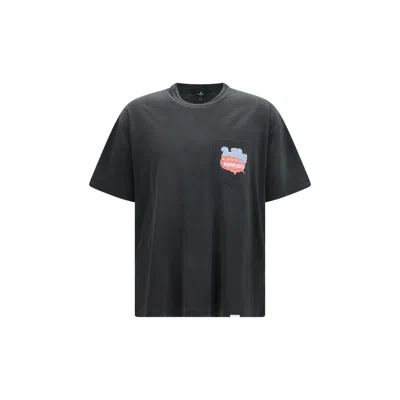 Represent Gray Cotton T-shirt In Black