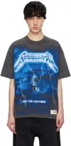 Represent Ride The Lightning X Metallica Gray T-shirt With Front And Back Print In Cotton Blend Man In Vintage Grey