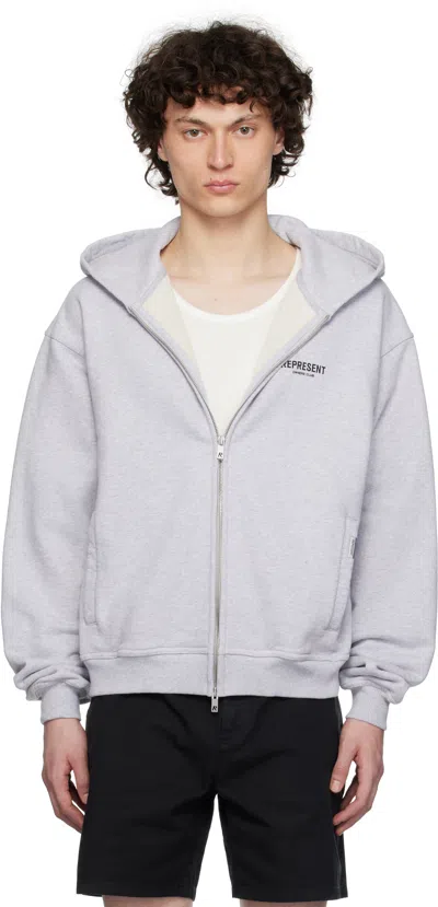 REPRESENT GRAY 'OWNERS CLUB' ZIP HOODIE