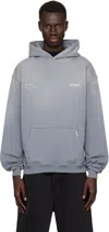 Represent Powder Blue Cotton Sweatshirt In Washed Grey