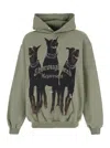 Represent Green Hoodie With Fixed Hood And Maxi Print On The Front In Cotton Man In Green