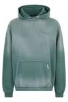 Represent Relaxed Fit Cotton Hoodie With Printed Logo In Green