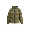 Represent Hooded Nylon Puffer Jacket In Green