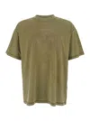 Represent Green T-shirt With Logo Lettering On The Front And Faded Effect In Cotton Man In Green
