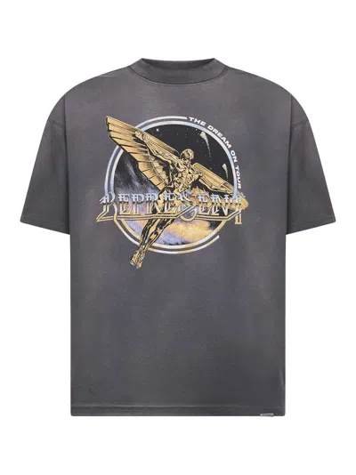 REPRESENT GREY COTTON JERSEY GOLDEN TOUR T-SHIRT