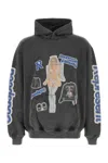 Represent Mens Vintage Grey Graphic-print Kangaroo-pocket Relaxed-fit Cotton-jersey Hoody Xxl In Vintagegrey