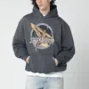Represent Grey Hoodie With Logo Print In Gray