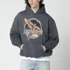 Represent Grey Hoodie With Logo Print In Gray
