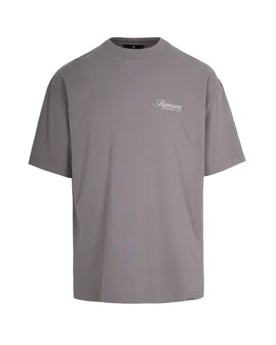 Represent Grey Logo Crew Neck T-shirt In Purple