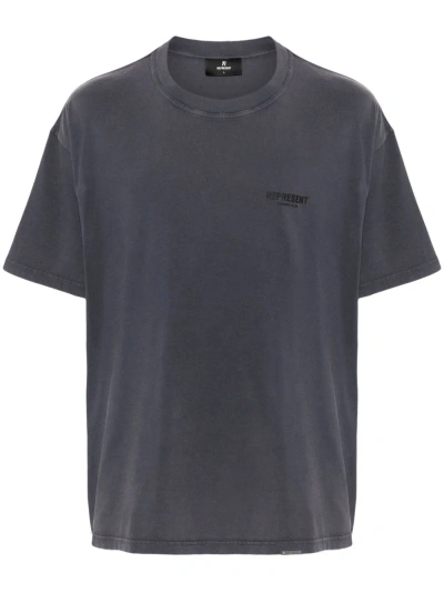 Represent Grey Owners Club Cotton T-shirt In Multicolour