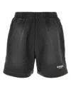 Represent Cotton Bermuda Shorts With Back Pockets And Elastic Waistband In Black