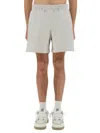 Represent Grey Solid Shorts In Grey