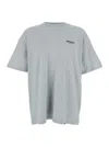 Represent Grey T-shirt With Logo On The Front And Maxi Logo On The Back In Cotton Man In Grey