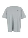 Represent Grey T-shirt With Logo On The Front And Maxi Logo On The Back In Cotton Man In Grey