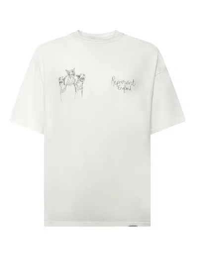 Represent Hand Drawn Thoroughbred Cotton T-shirt In White