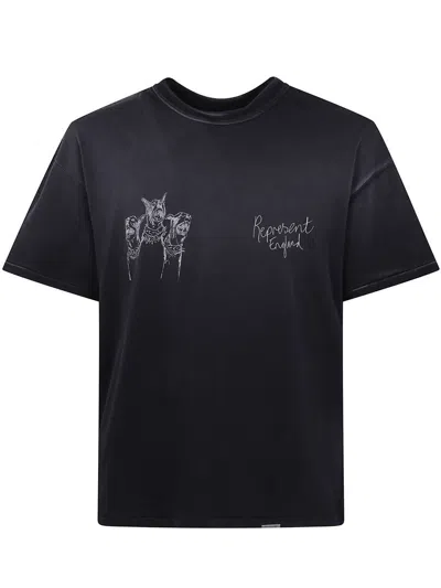REPRESENT REPRESENT "HAND DRAWN THOROUGHBRED DOGS" T-SHIRT. CLOTHING
