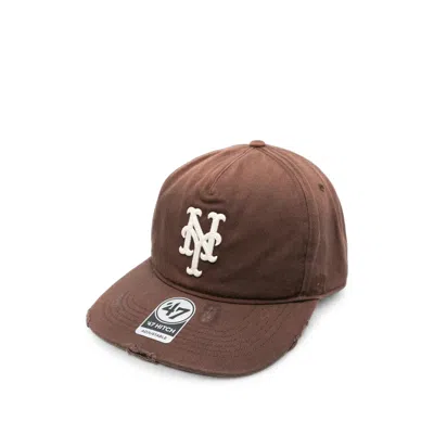 Represent Distressed Embroidered-logo Cap In Brown