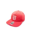 Represent Distressed Logo-embroidered Cap In Red