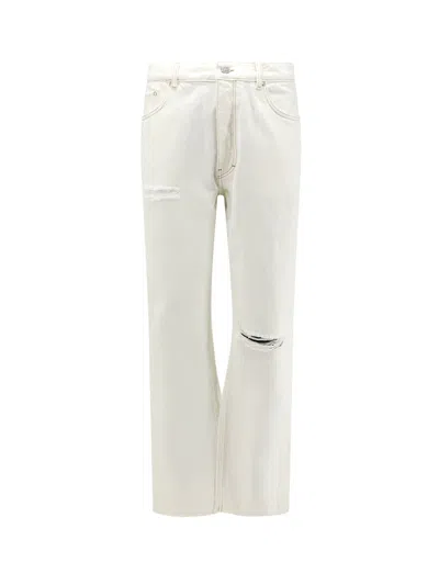 Represent White Straight Distressed Jeans In Multi