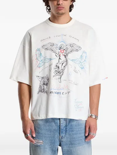 Represent Heavier Than The Heavens Graphic-print T-shirt In White