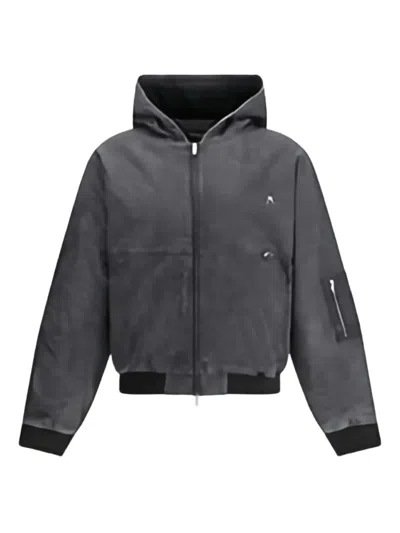 Represent Hooded Bomber Jacket In Gray