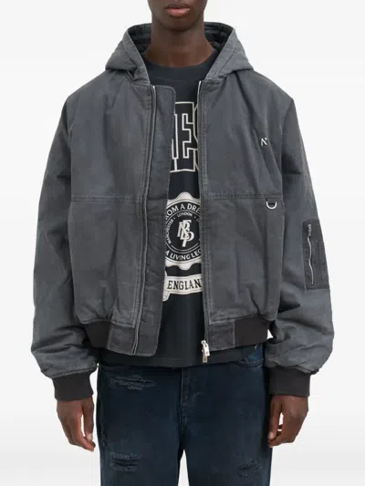 Represent Hooded Bomber Jacket In Gray