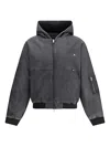 Represent Cropped Hooded Bomber Jacket With Subtle Logo Detail In Black