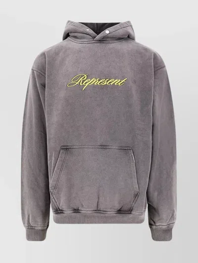 REPRESENT HOODED COTTON SWEATSHIRT KANGAROO POCKET