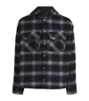 Represent Mens Midnight Navy Check-pattern Hooded Flannel Jacket In Navy
