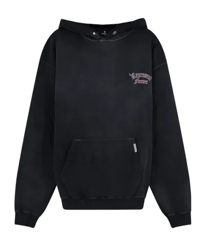 Represent Hooded Sweatshirt Front Pocket Graphic Print In Black
