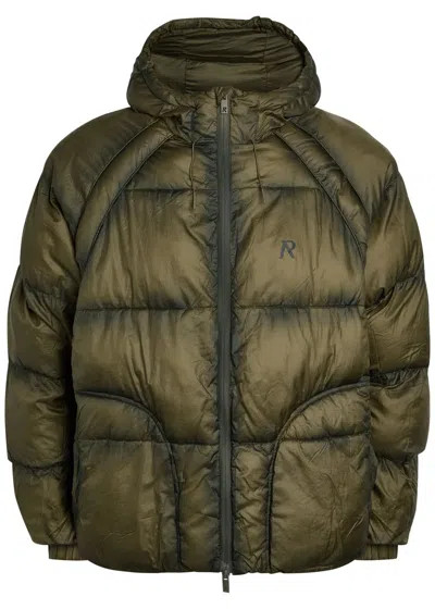 Represent Hooded Nylon Jacket In Green