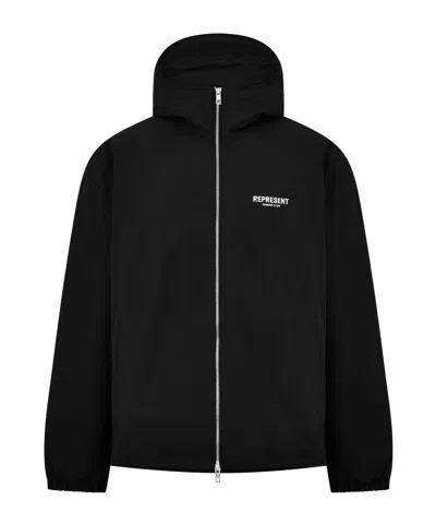 Represent Hooded Oversized Jacket In Black